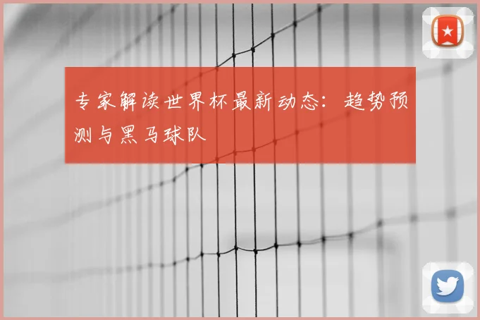 专家解读世界杯最新动态：趋势预测与黑马球队